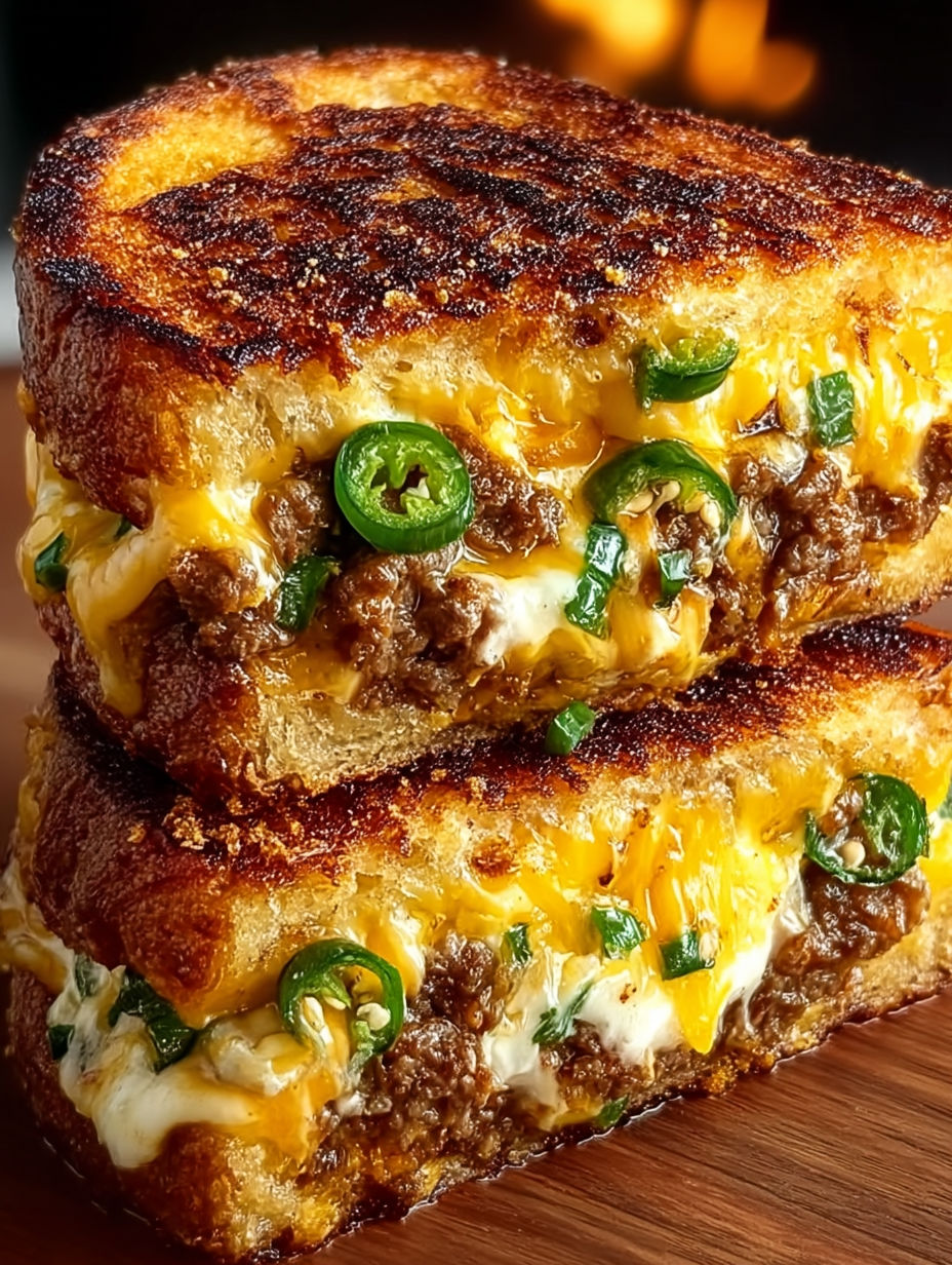 A sandwich with jalapenos and cheese.
