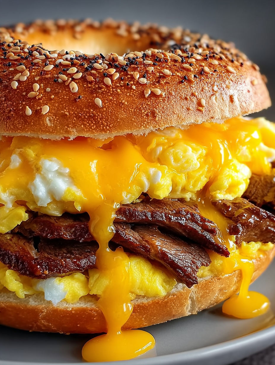 A McDonald's Steak, Egg & Cheese Copycat sandwich.