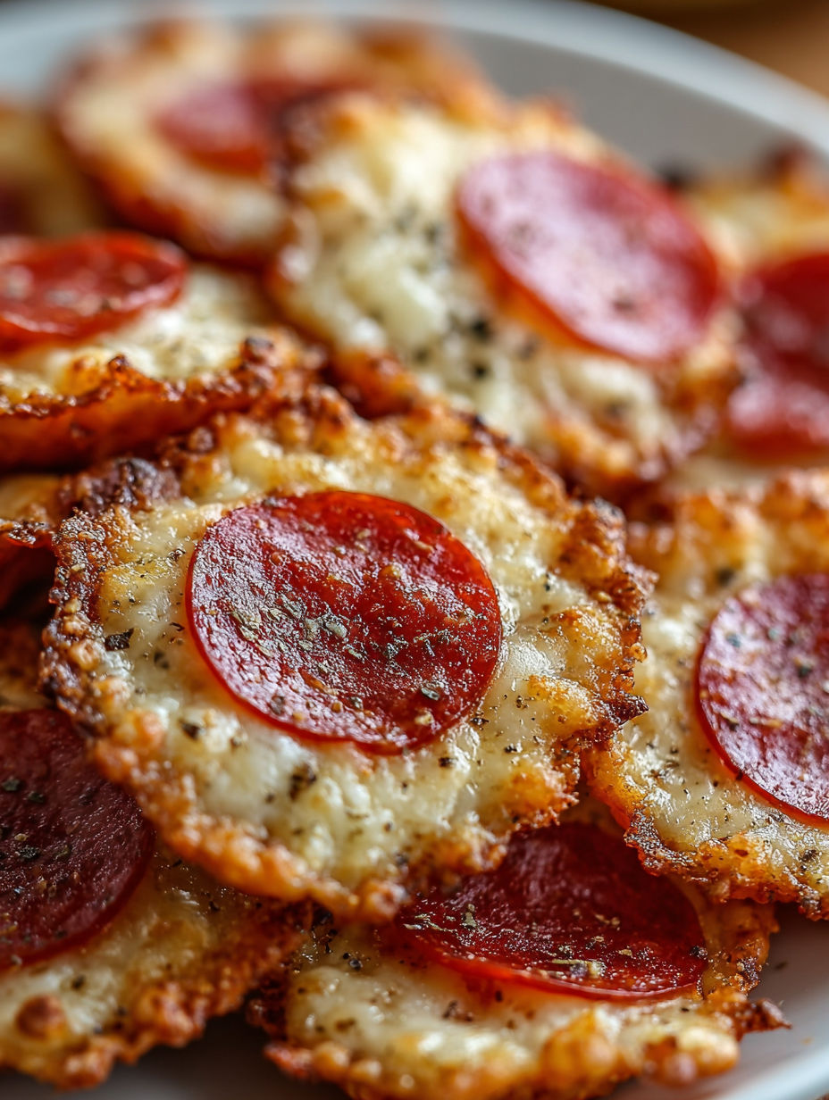 Mini pepperoni cheese chips.