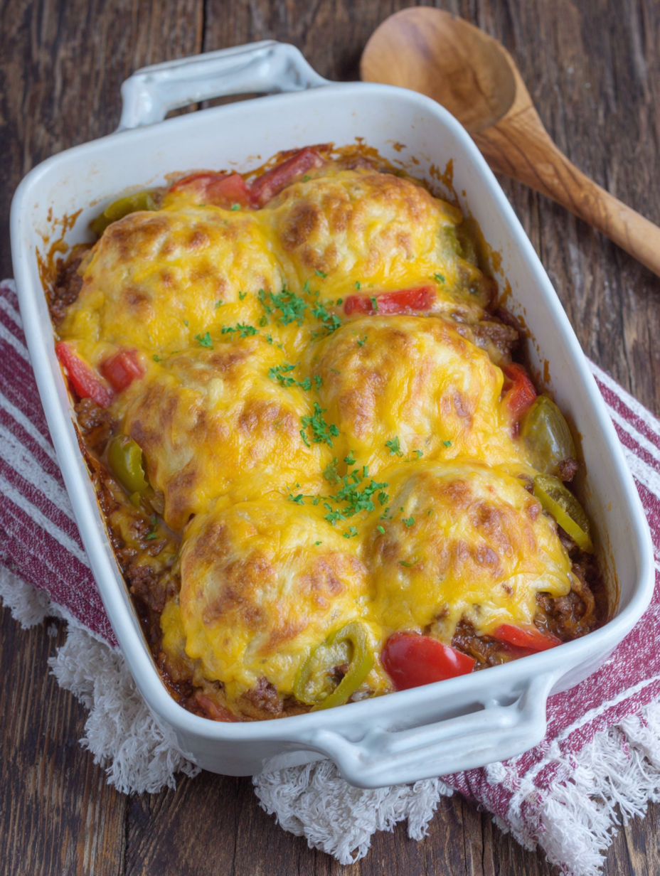 A dish of John Wayne Beef Biscuit.