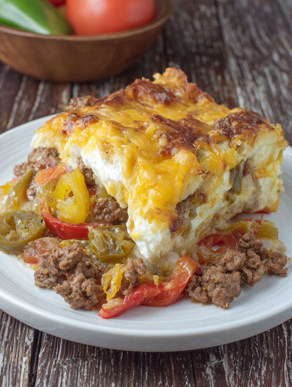 A slice of John Wayne Beef Biscuit.