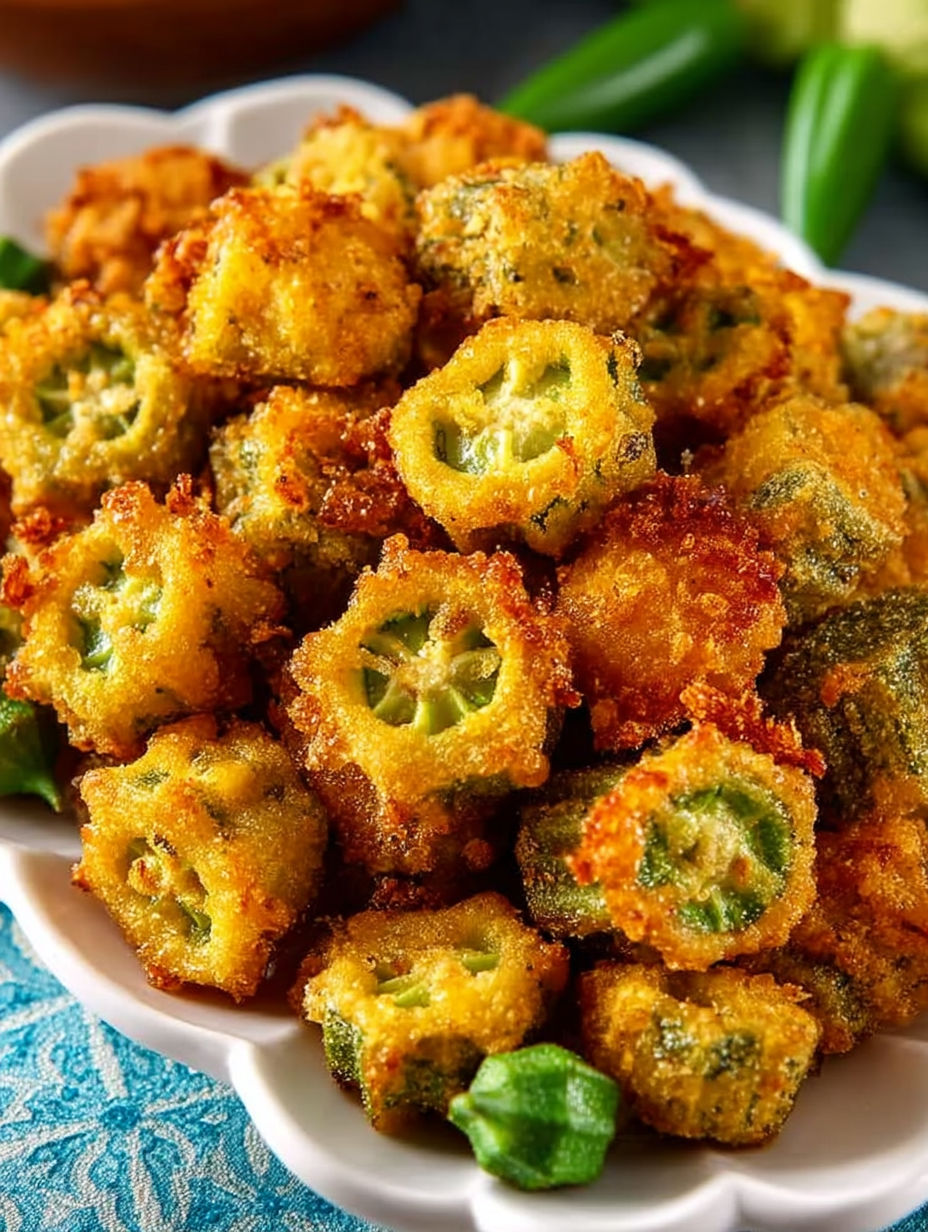 A plate of fried okra.