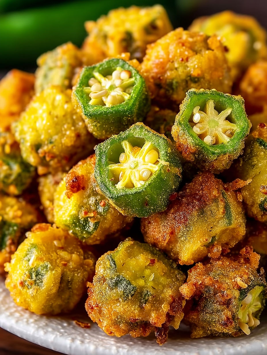 Fried okra with seeds.