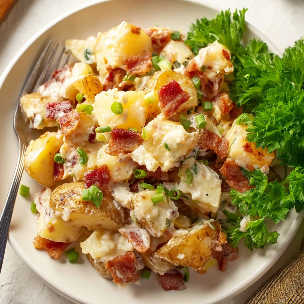 A plate of Mississippi Mud Potatoes.