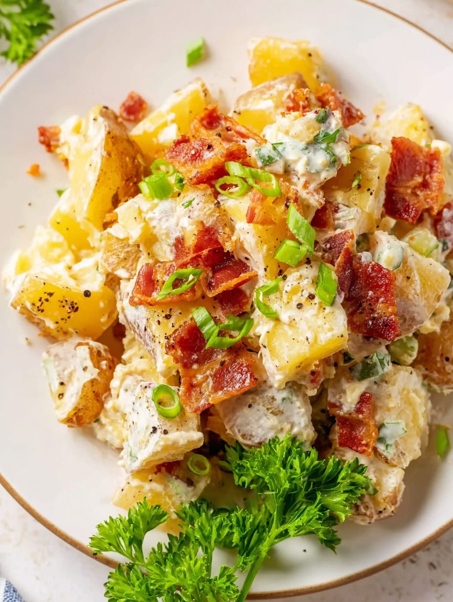 A plate of Mississippi Mud Potatoes.