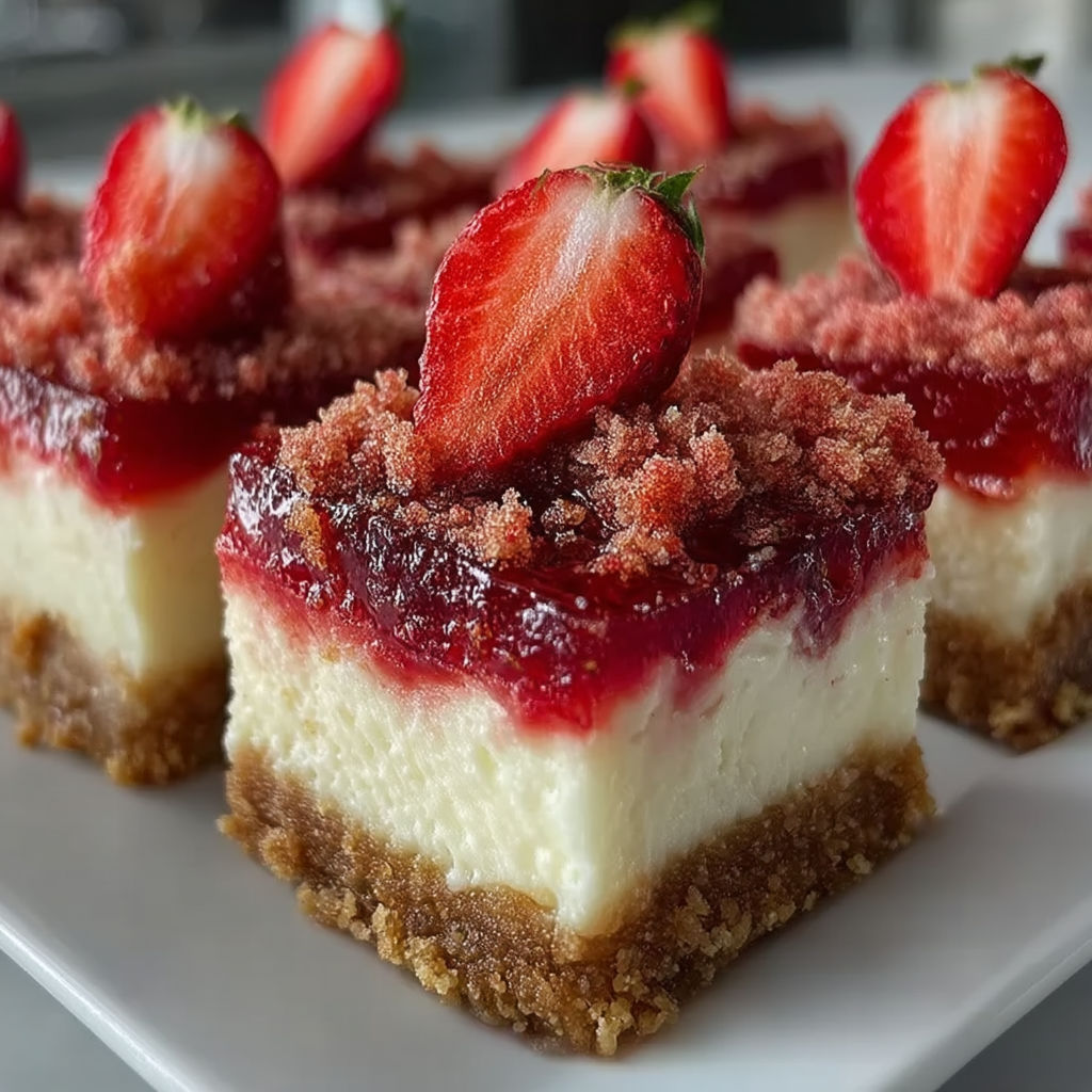 A plate of strawberry crunch cheesecake bites.