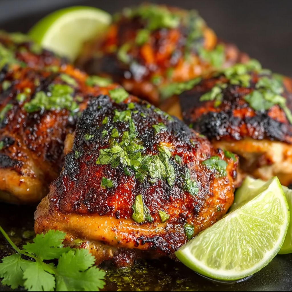 Chicken with cilantro and lime.