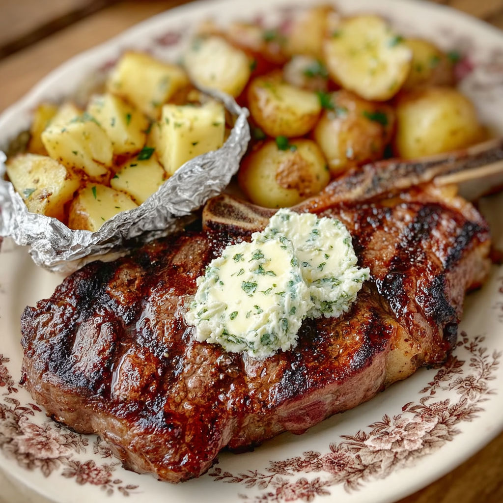 A plate of meat and potatoes.