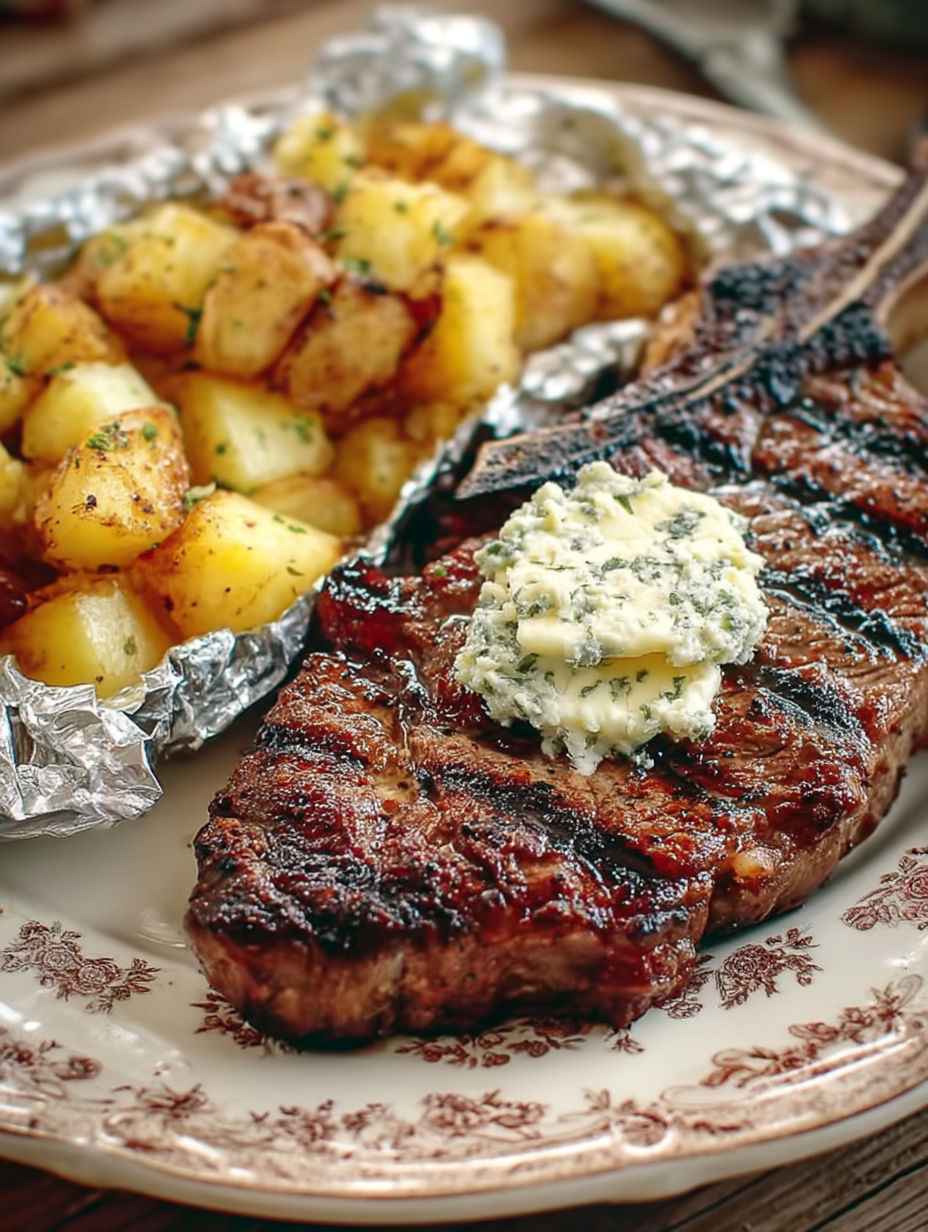 A plate of meat and potatoes.