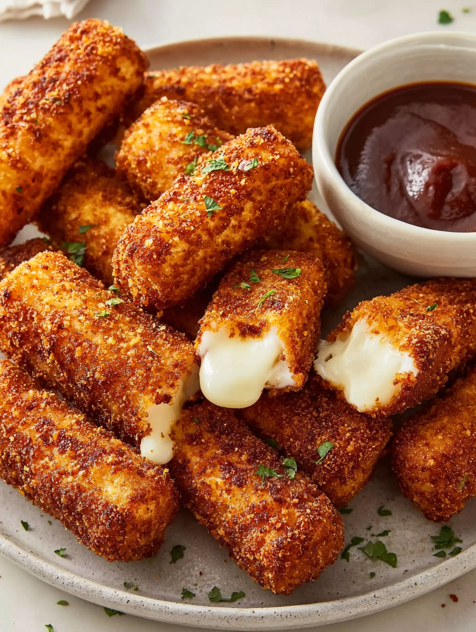 A plate of crispy Nashville Hot Mozzarella.
