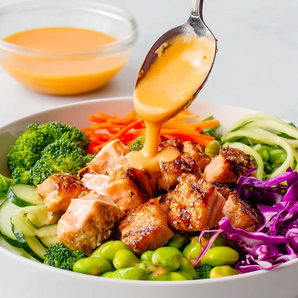 A bowl of food with a spoon in it.