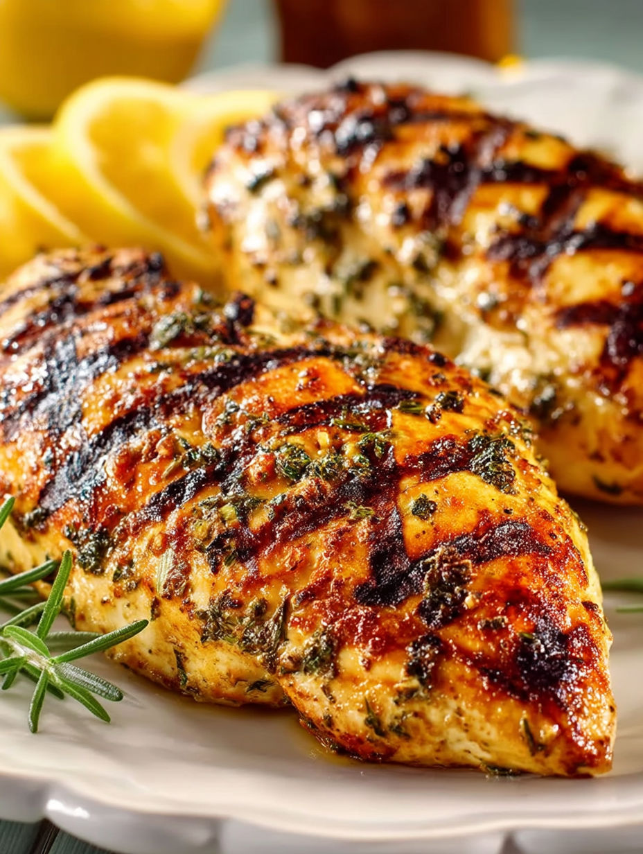 Grilled Italian Lemon Garlic Chicken.