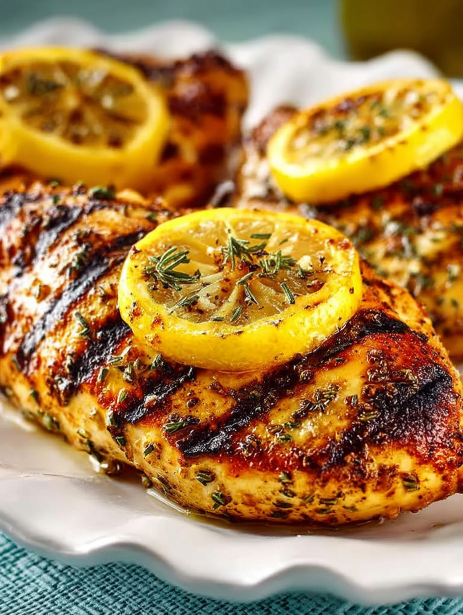 Grilled Italian Lemon Garlic Chicken.