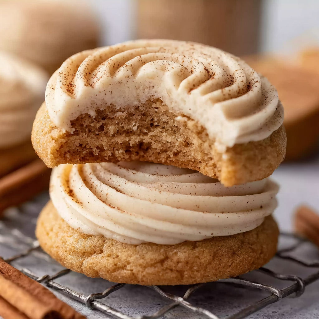 Two cookies stacked on top of each other.