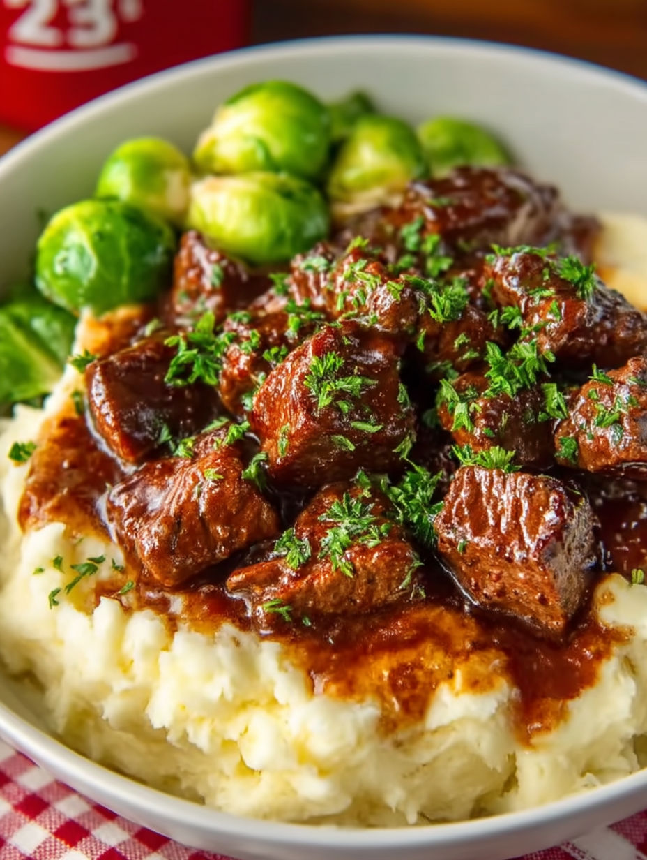 A bowl of meat and vegetables.