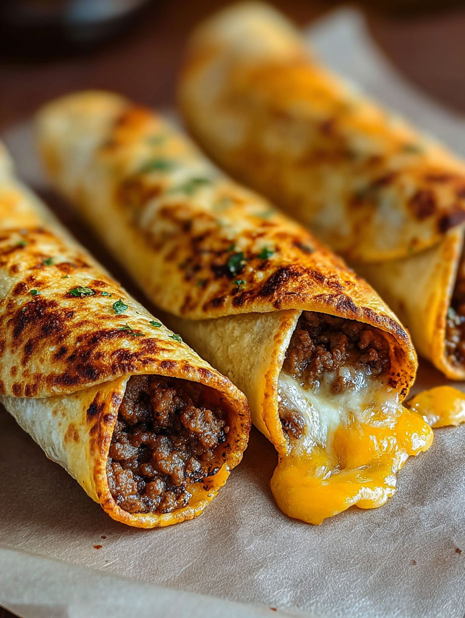 Garlic butter beef rollups on a table.
