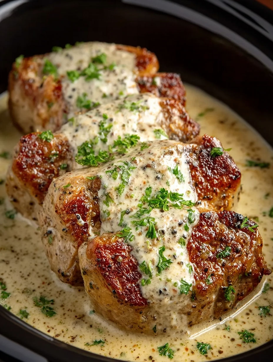 A close up of meat covered in sauce.