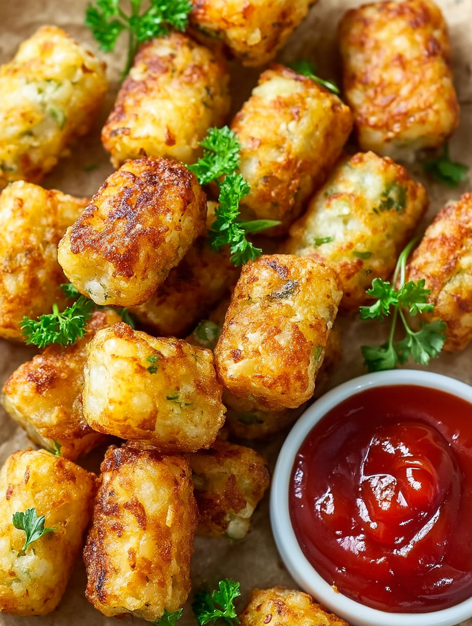 A bowl of crispy golden tater tots.