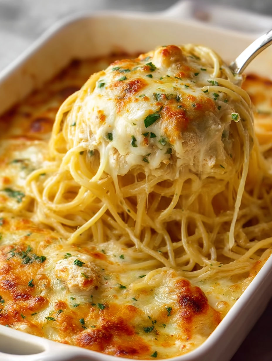A bowl of pasta with white cheddar cheese and chicken.