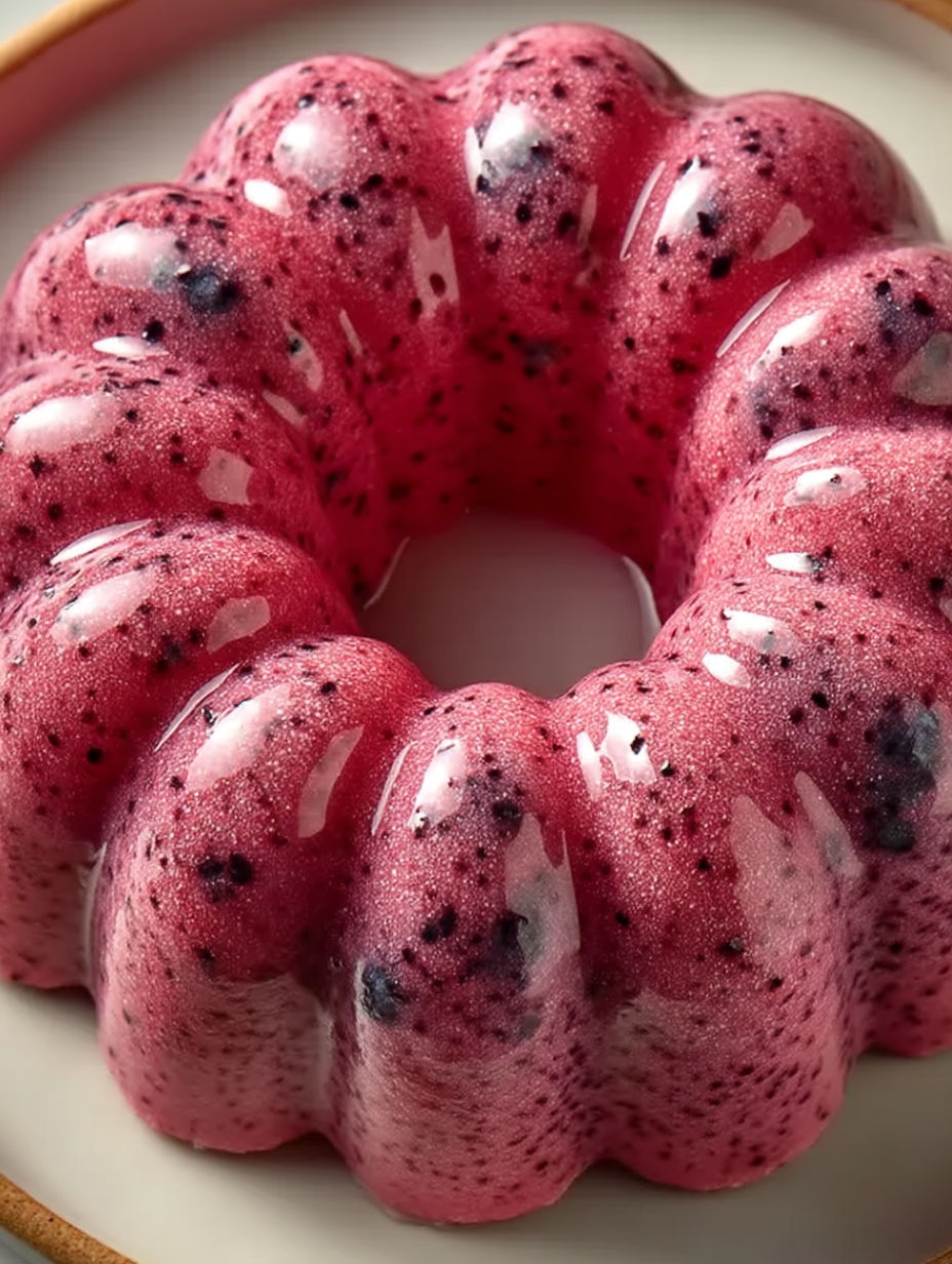 A cake with blueberries on top.