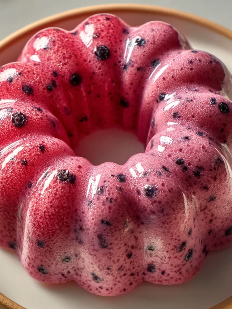 A cake with blueberries on top.