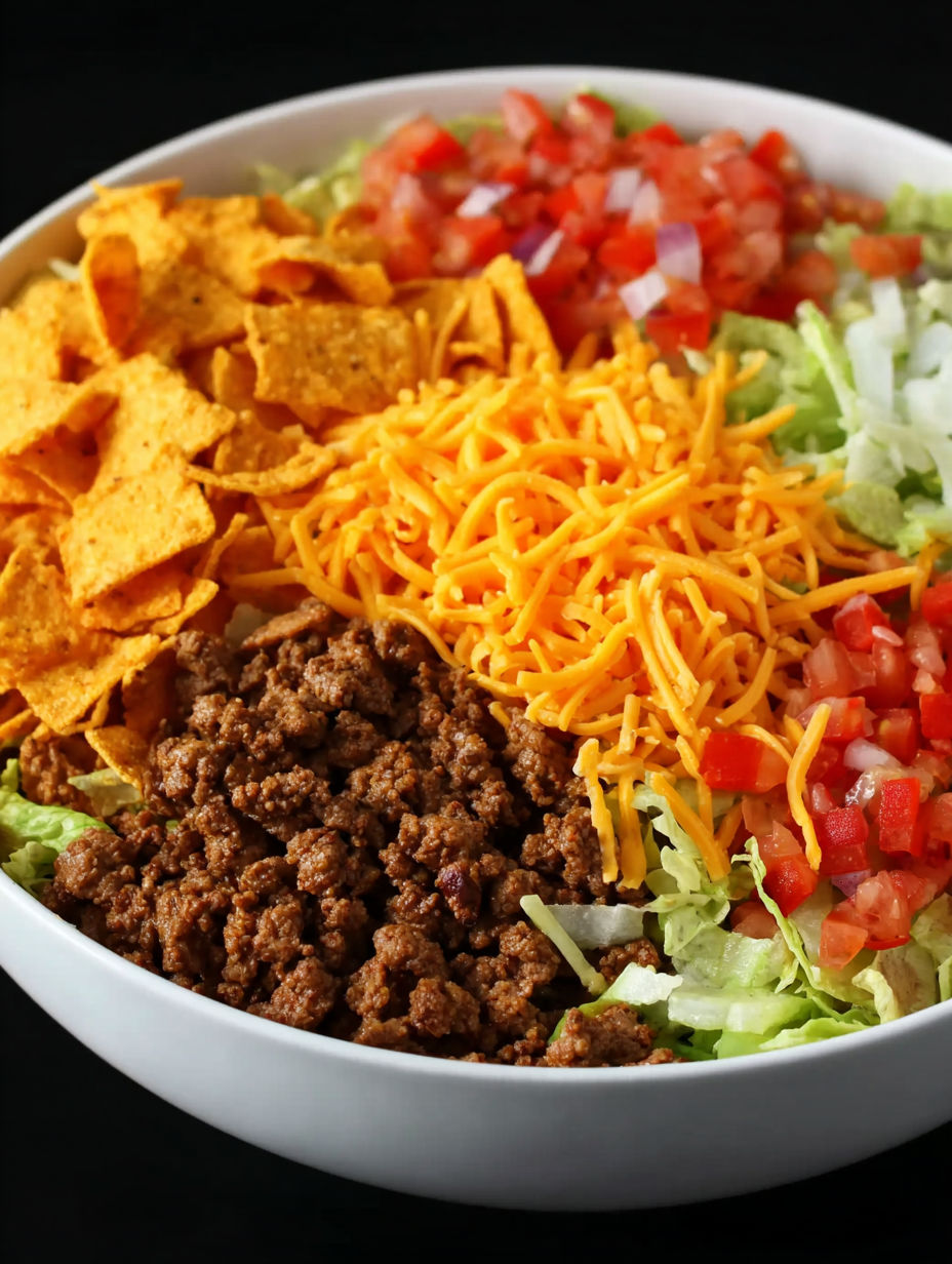 A bowl of Doritos Taco Salad.