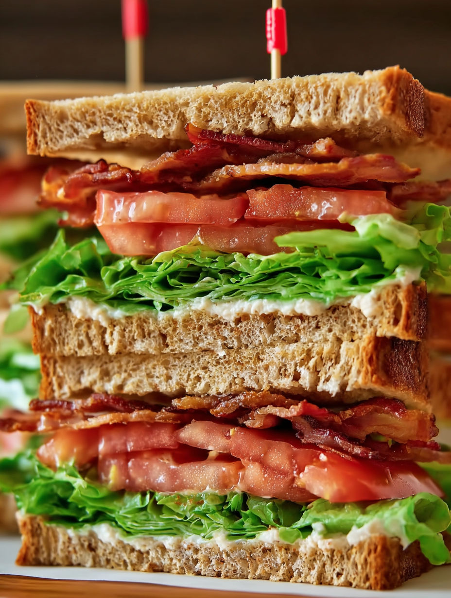 A BLT sandwich with garlic aioli.