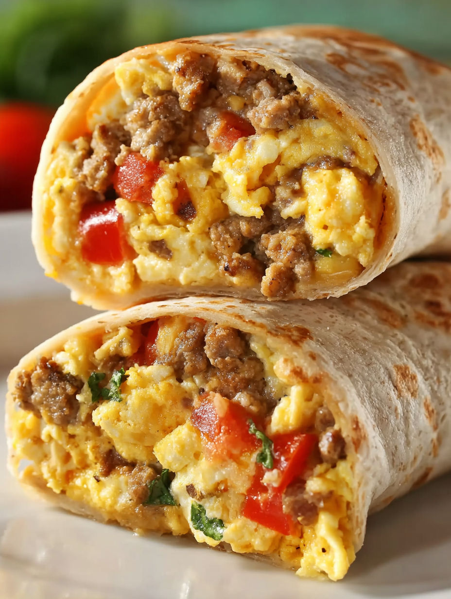 A burrito filled with meat and vegetables.
