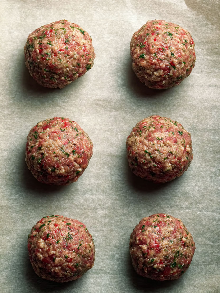 Meatballs on a tray.