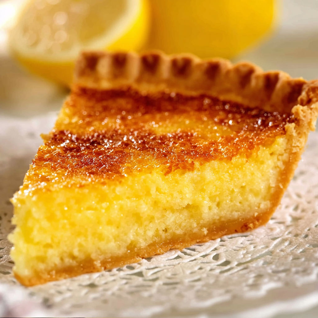 A slice of buttermilk pie.