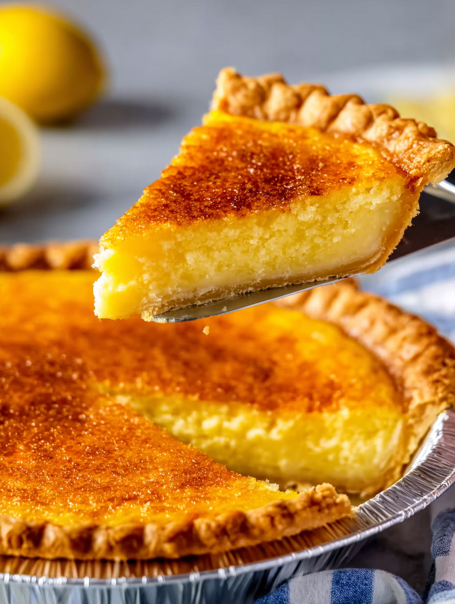 A slice of buttermilk pie.