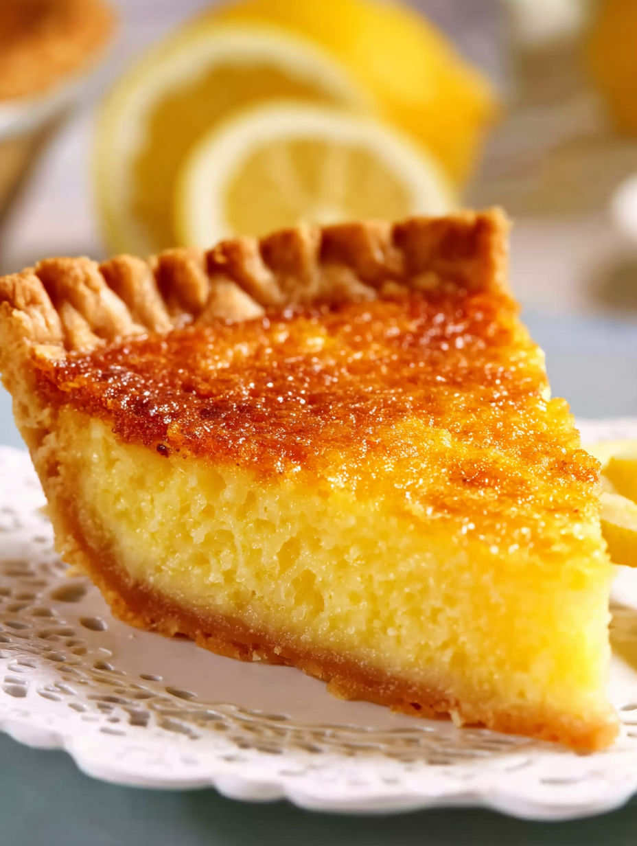 A slice of buttermilk pie.