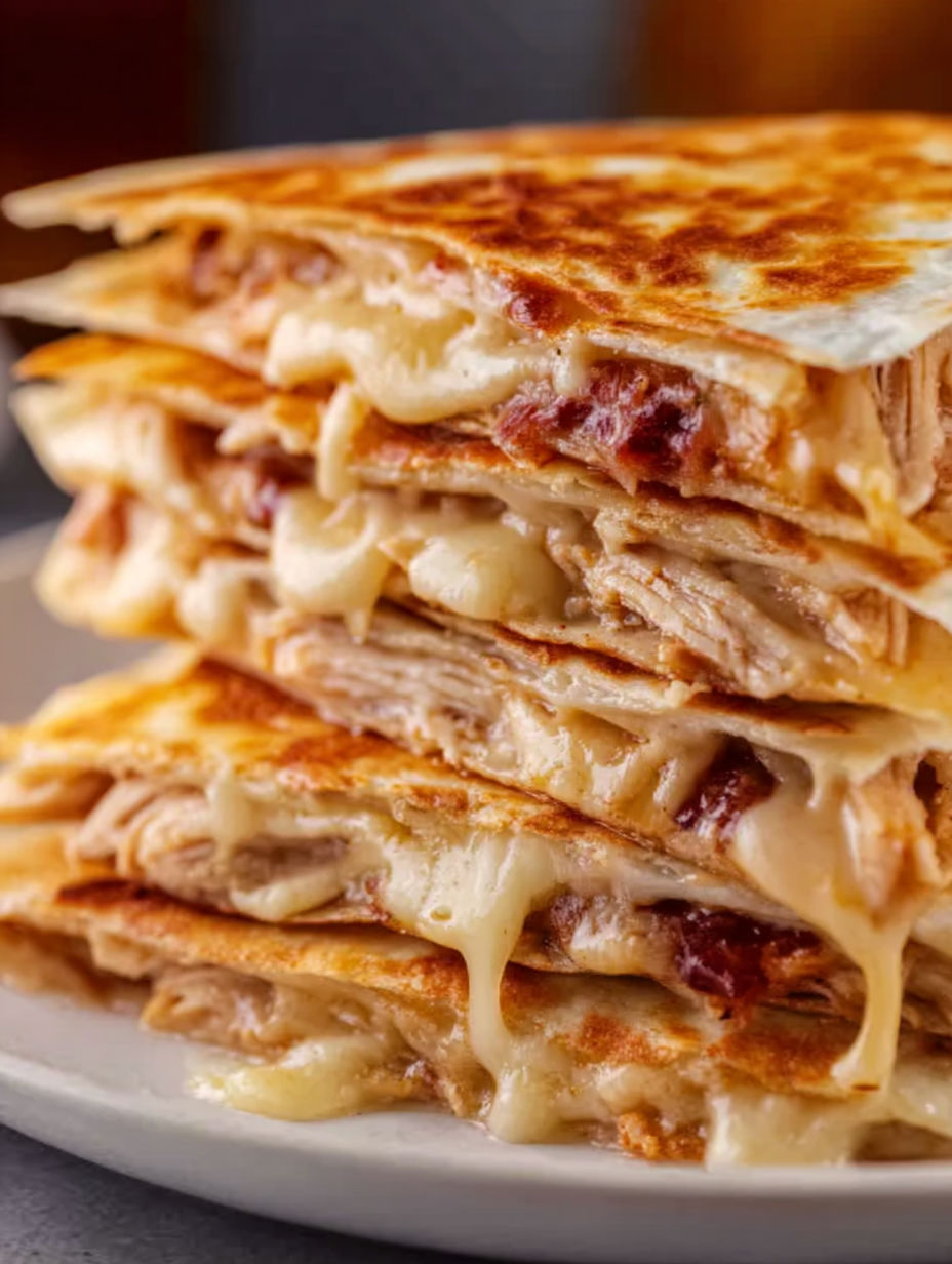 A stack of turkey quesadillas.