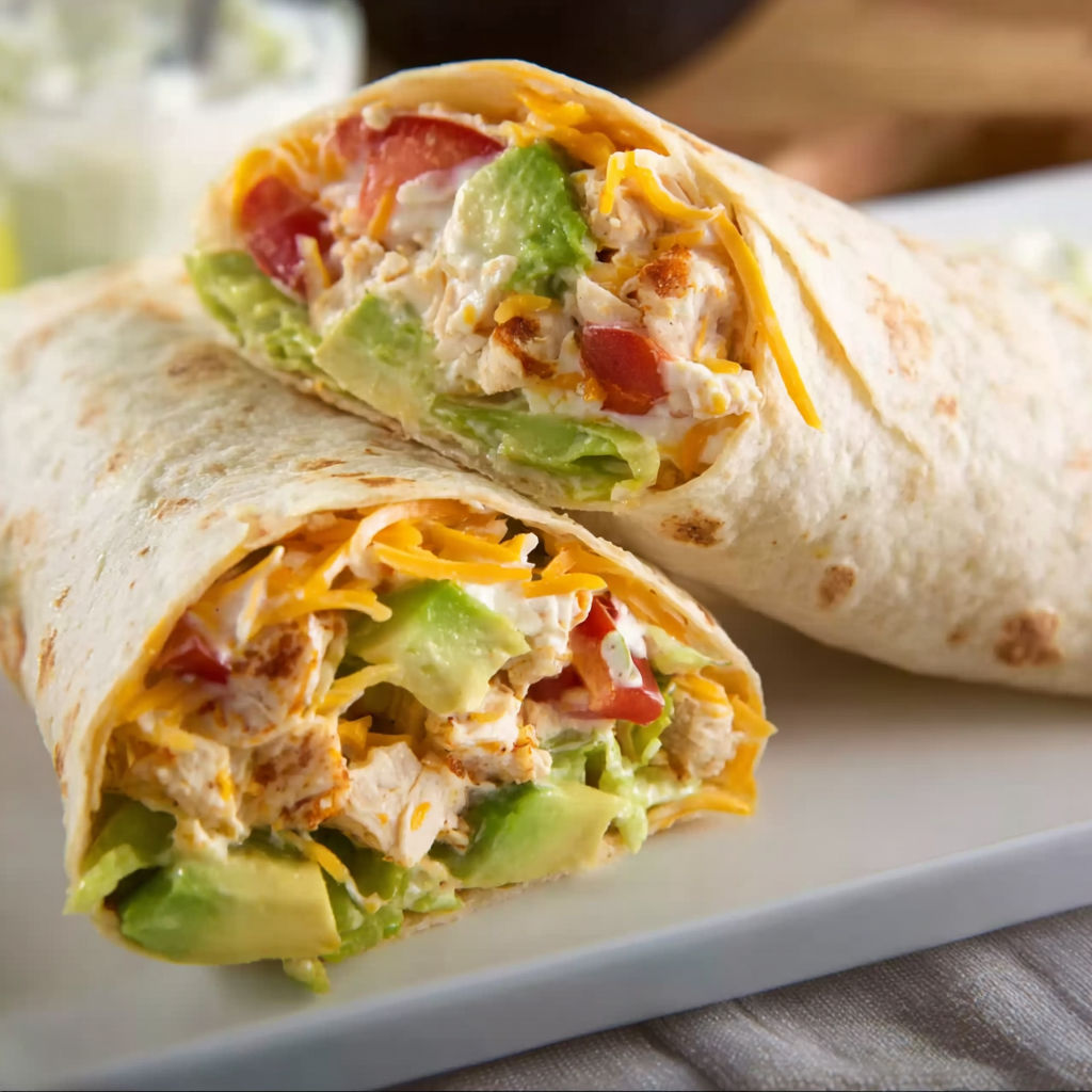 A crunchy southwestern chicken wrap.