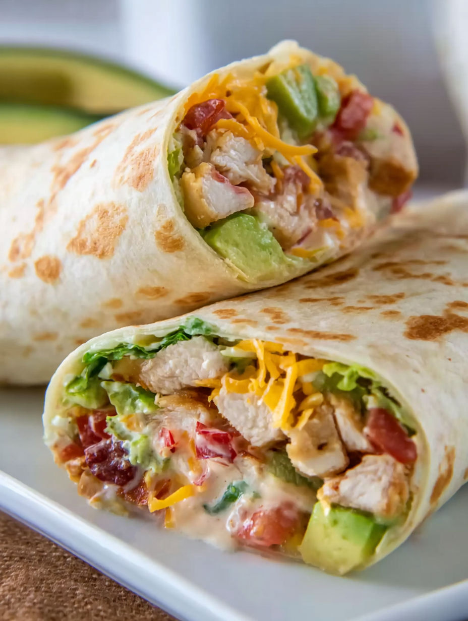 A crunchy southwestern chicken wrap.
