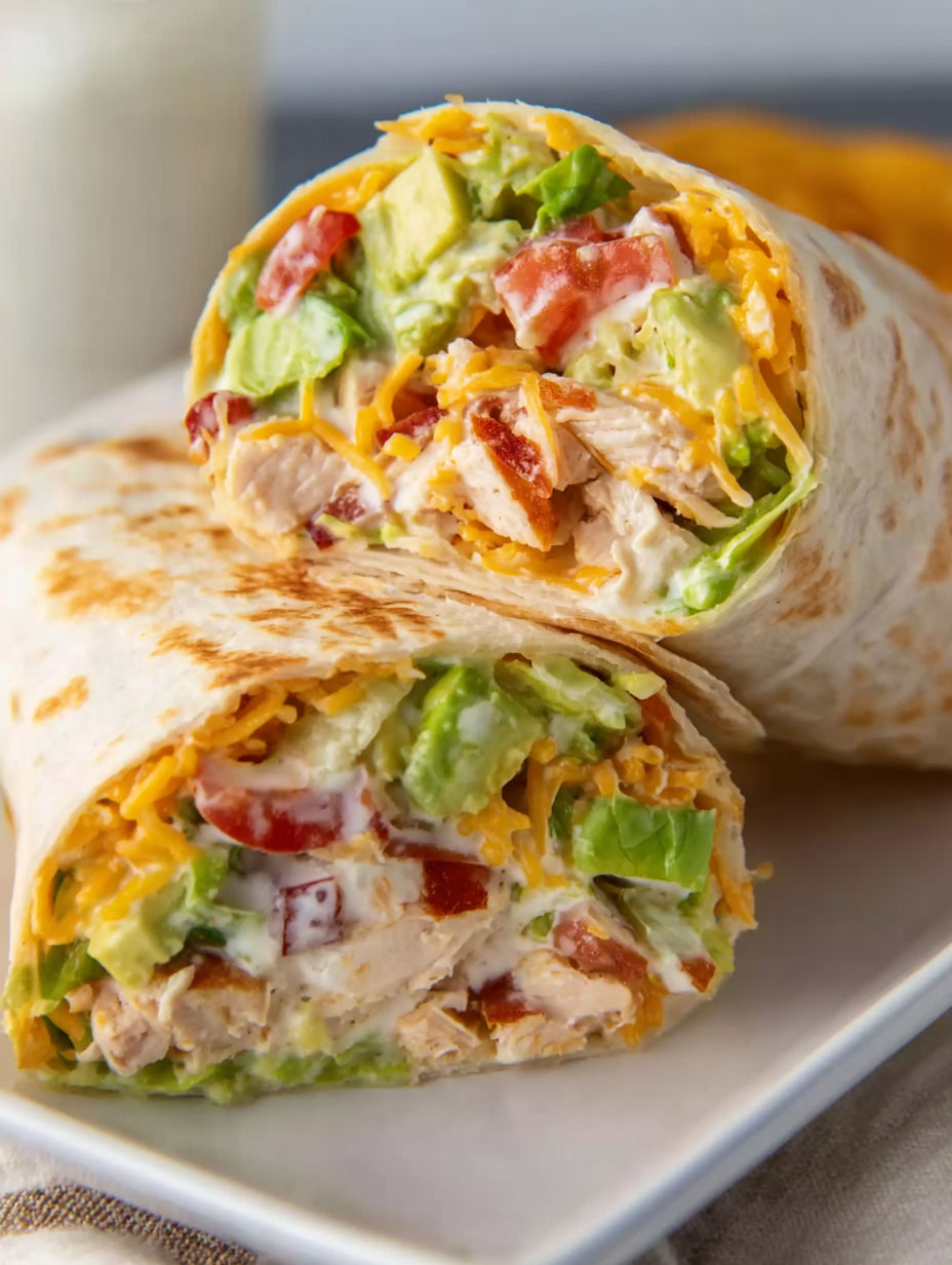A crunchy southwestern chicken wrap.