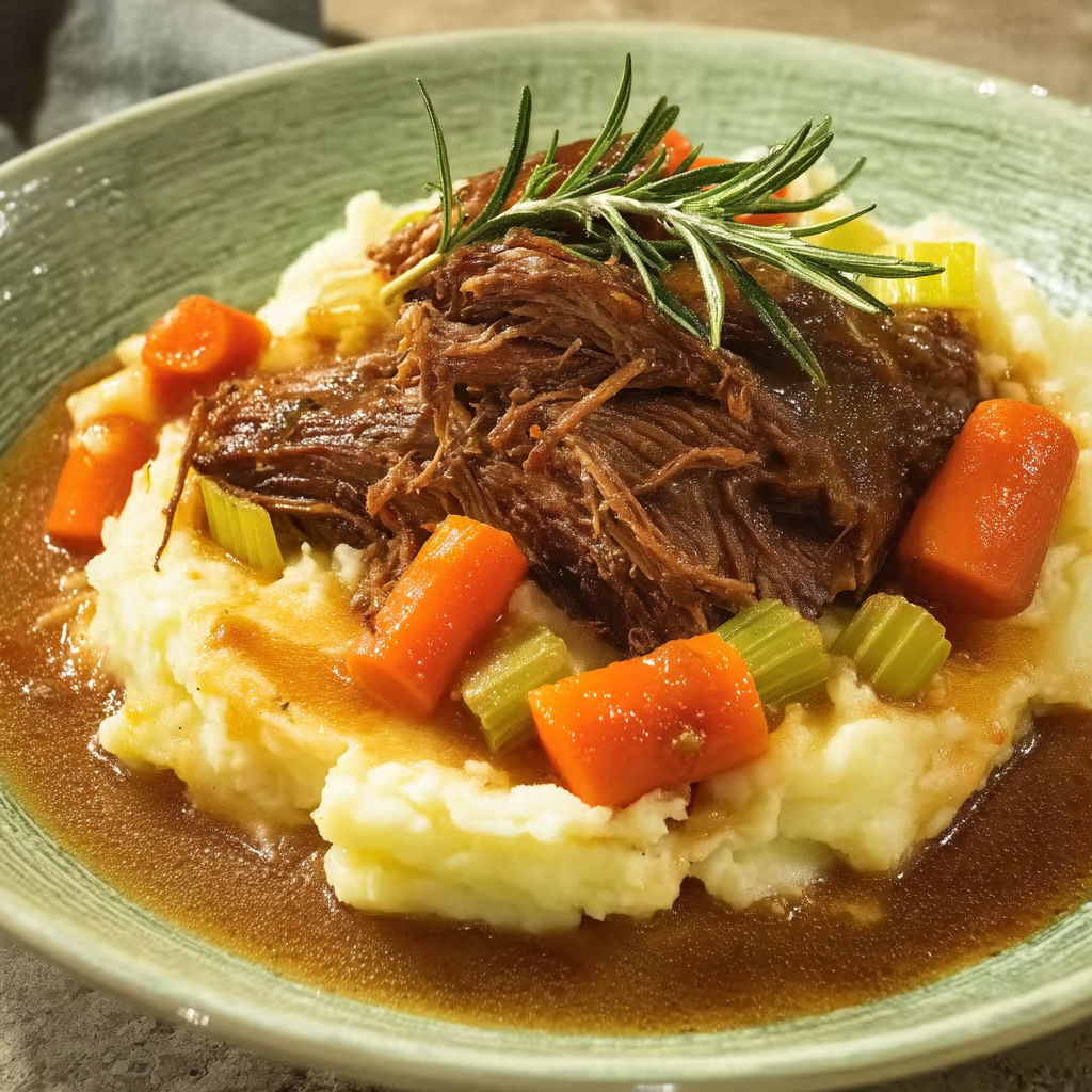 A plate of food with meat and vegetables.