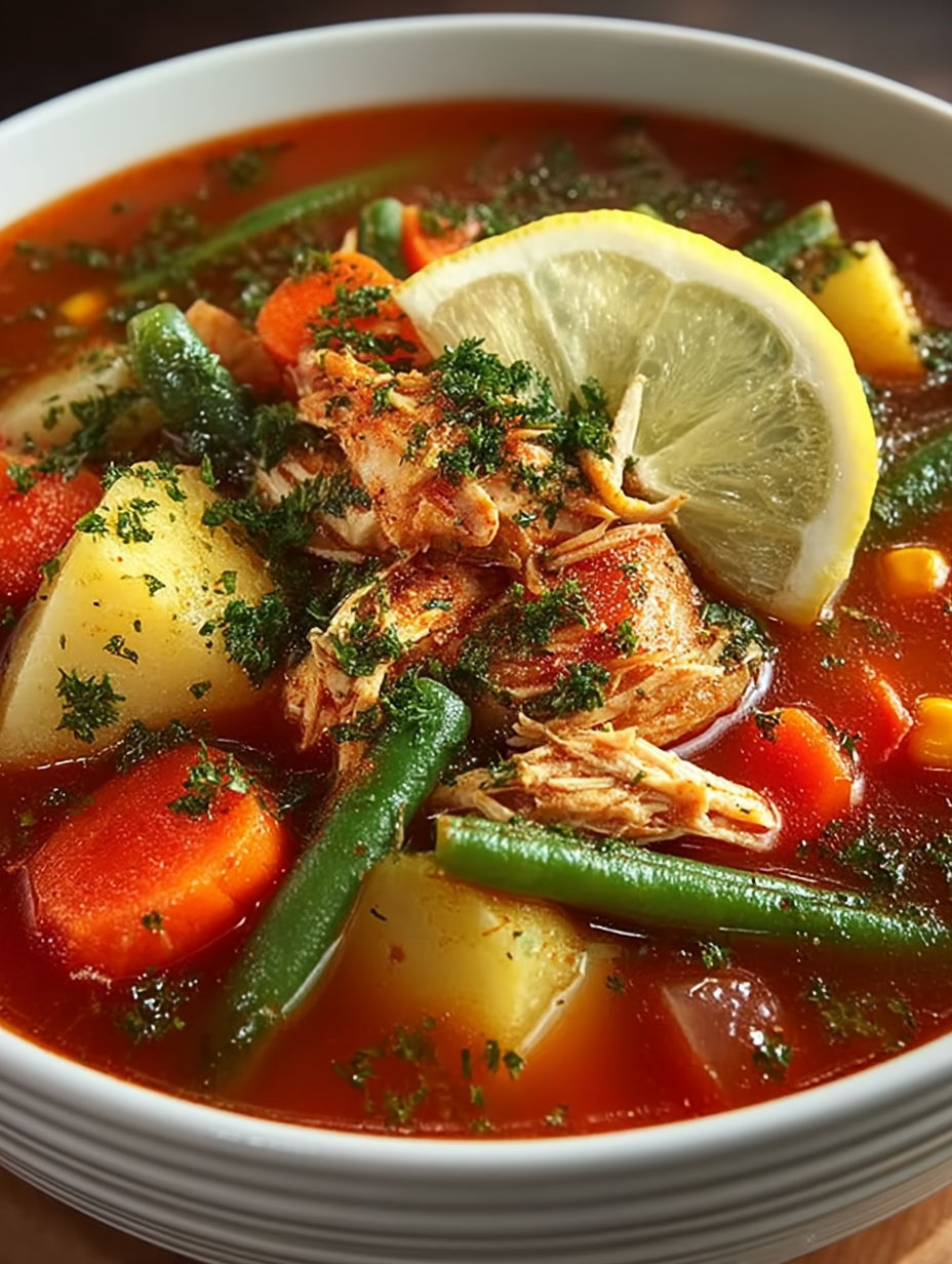 A bowl of Maryland Crab Vegetable Soup.