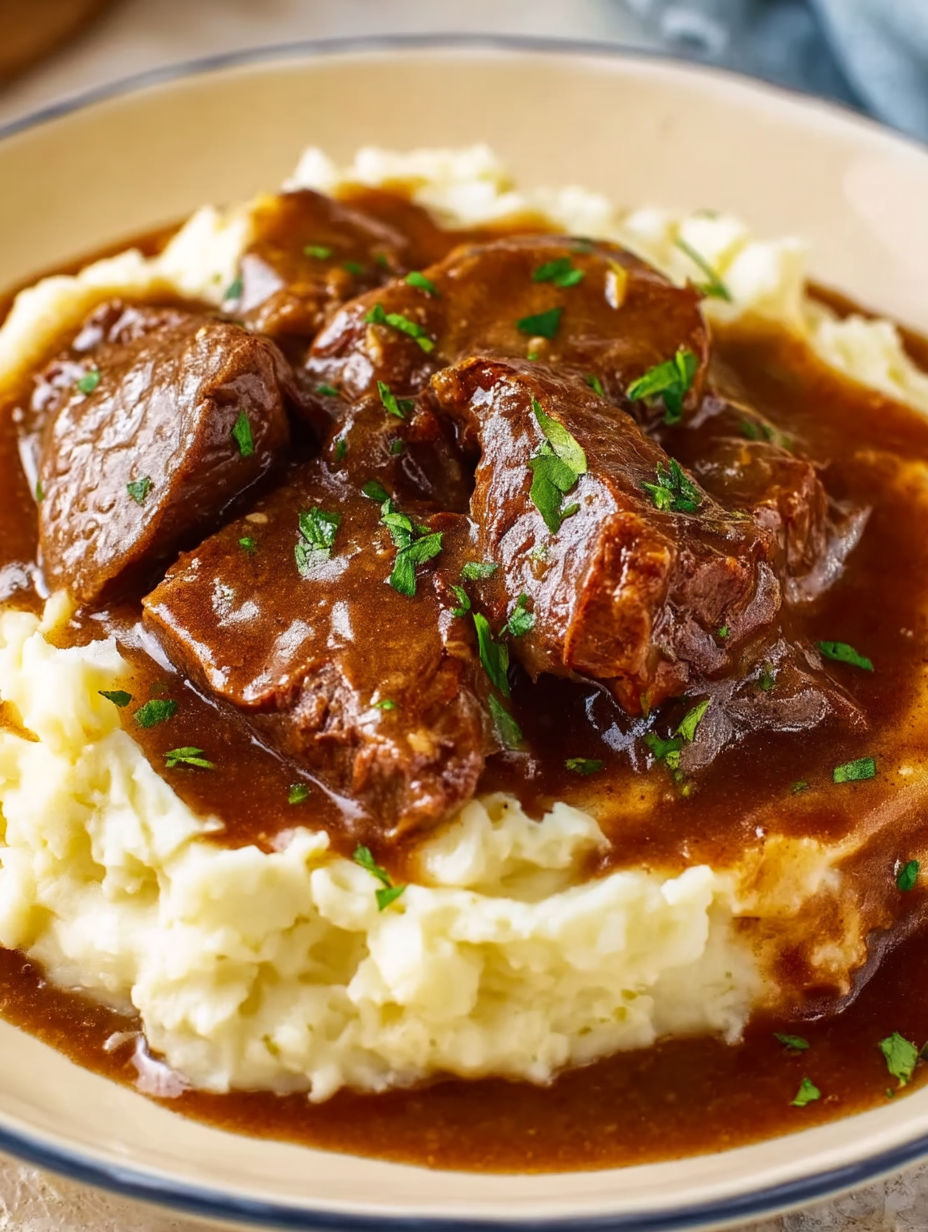 A close up of a delicious meal in a crock pot.