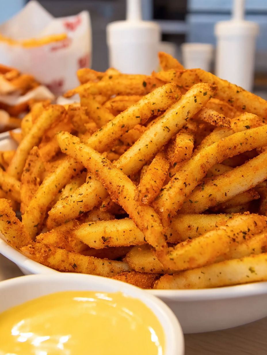 A plate of Taco Bell Nacho Fries.
