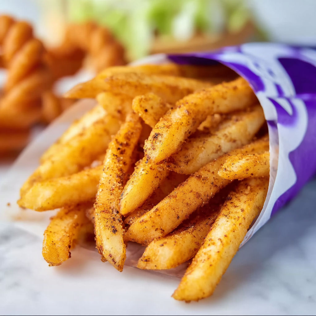 A close up of a Taco Bell Nacho Fries.