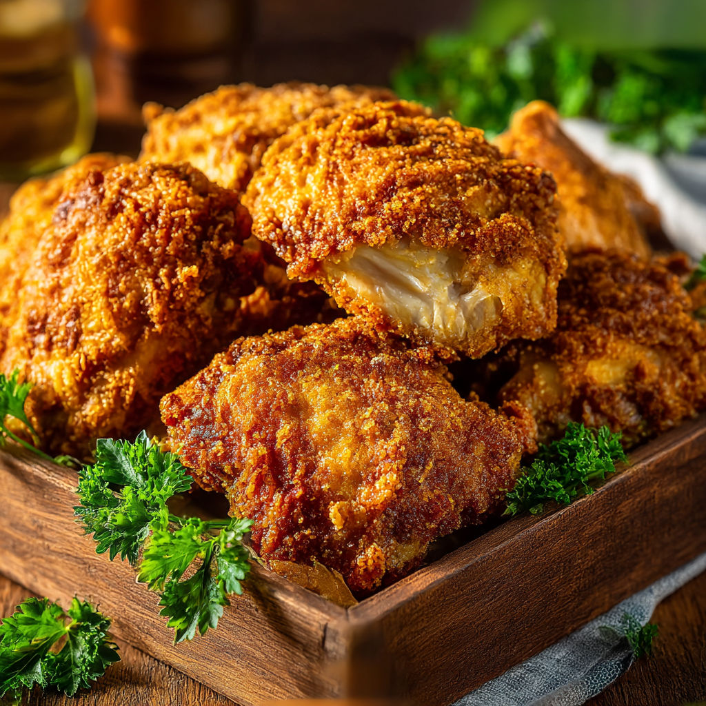 Air fryer fried chicken thighs.