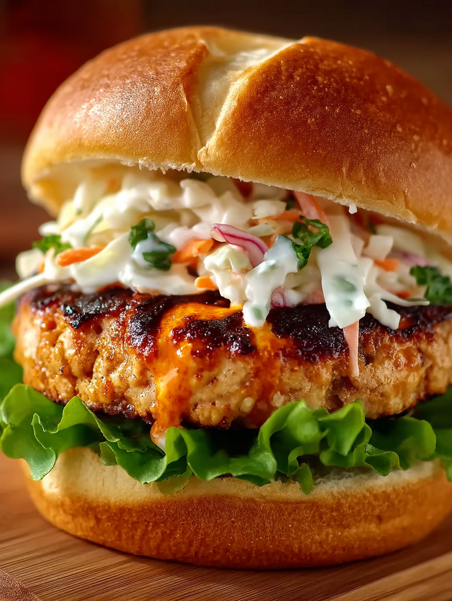 A close up of a buffalo chicken burger.