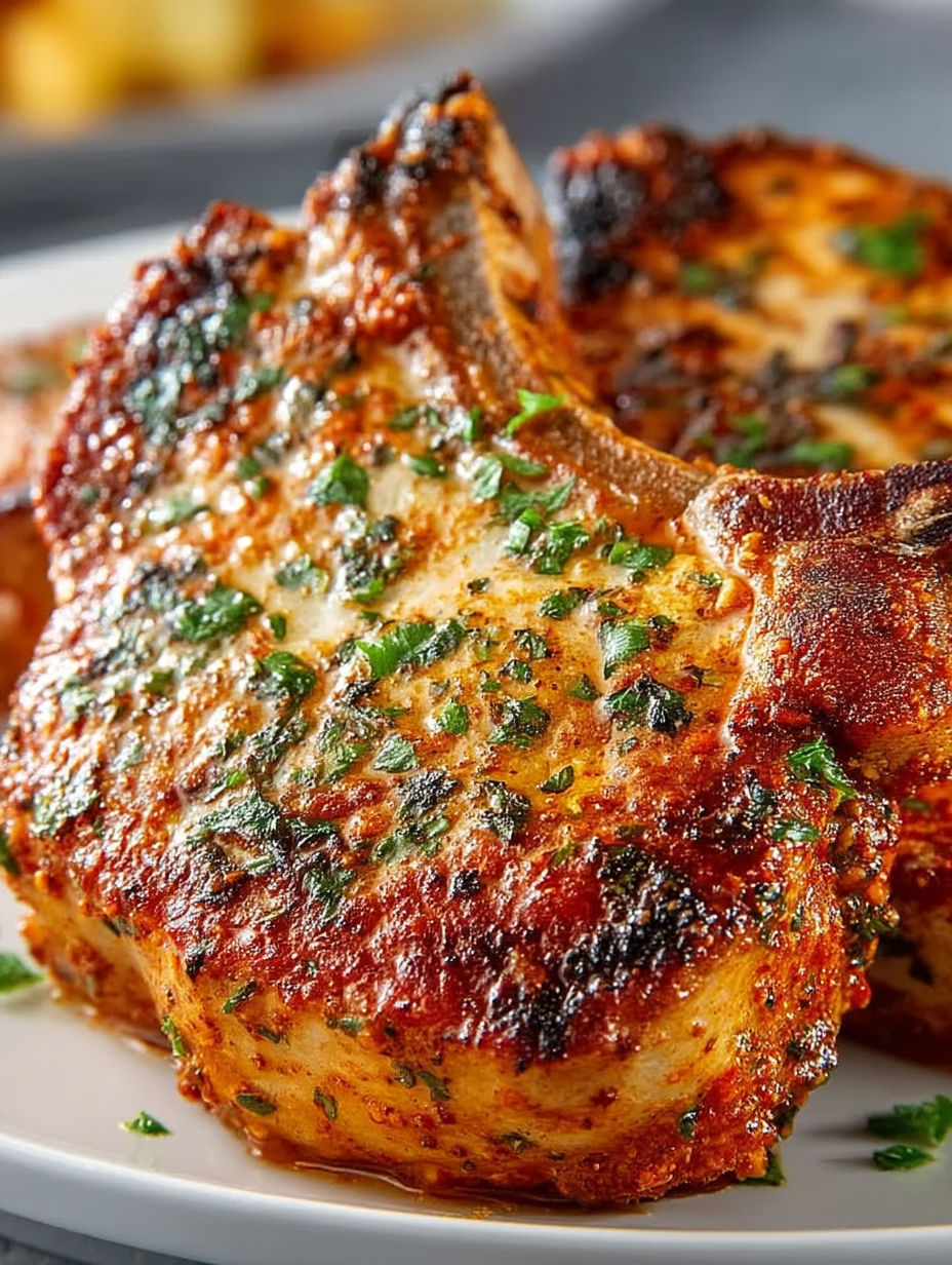 A close up of a piece of meat with herbs on it.