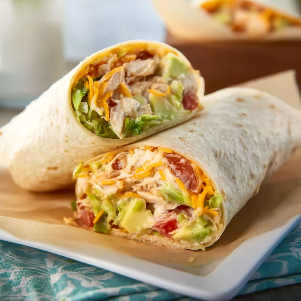A crunchy southwestern chicken wrap.