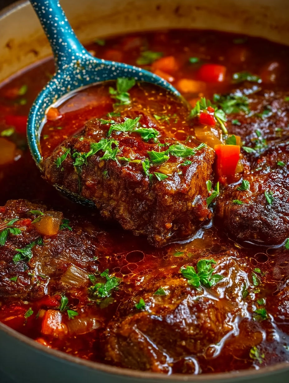 A close up of a piece of Swiss steak.