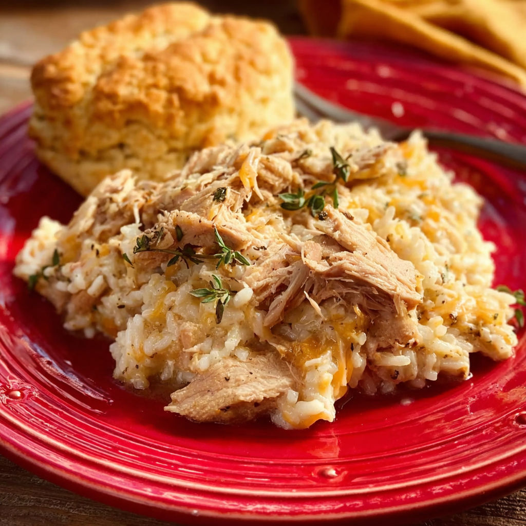 A plate of rice and meat.