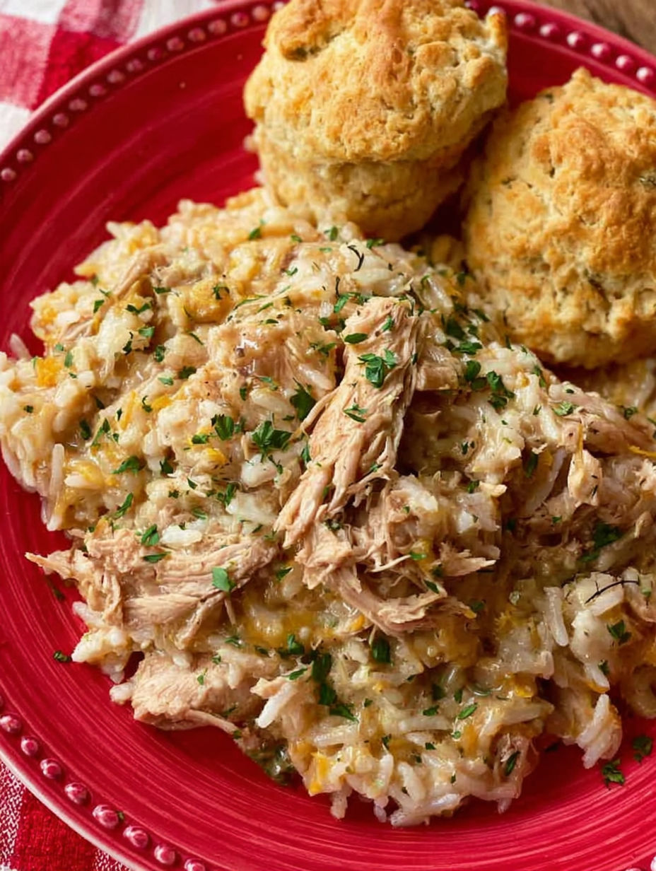 A plate of rice and meat.
