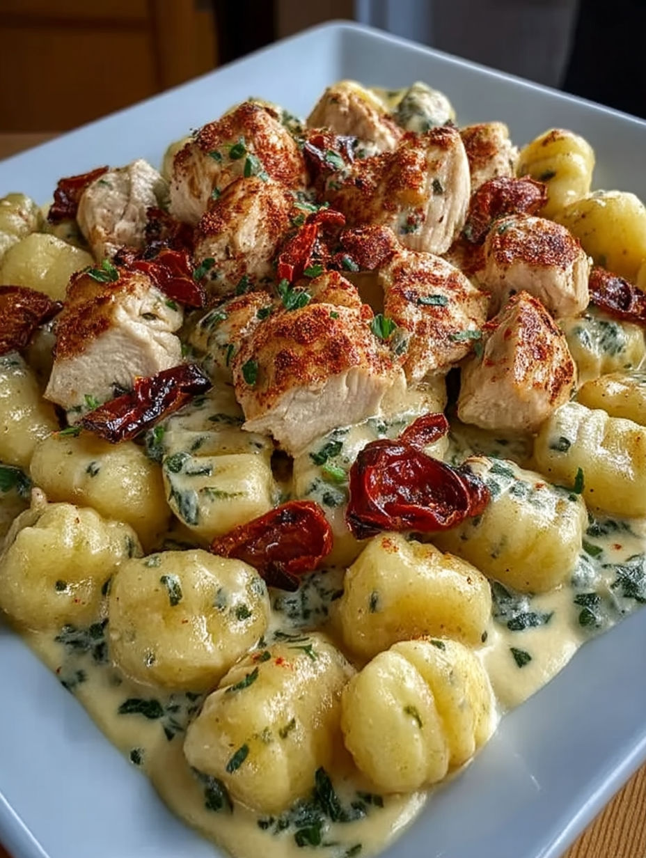 A plate of food with chicken and potatoes.
