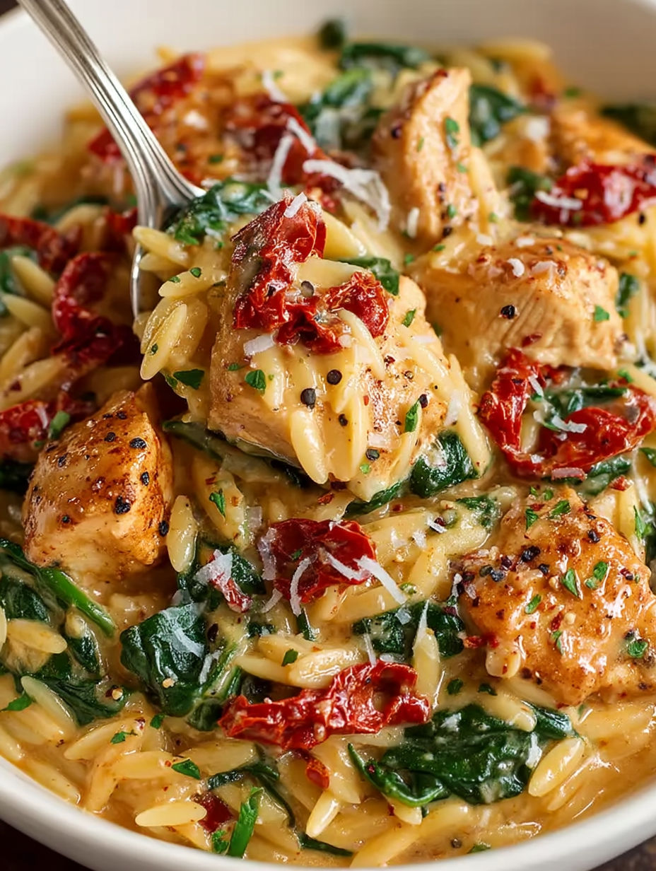 A plate of chicken and pasta.